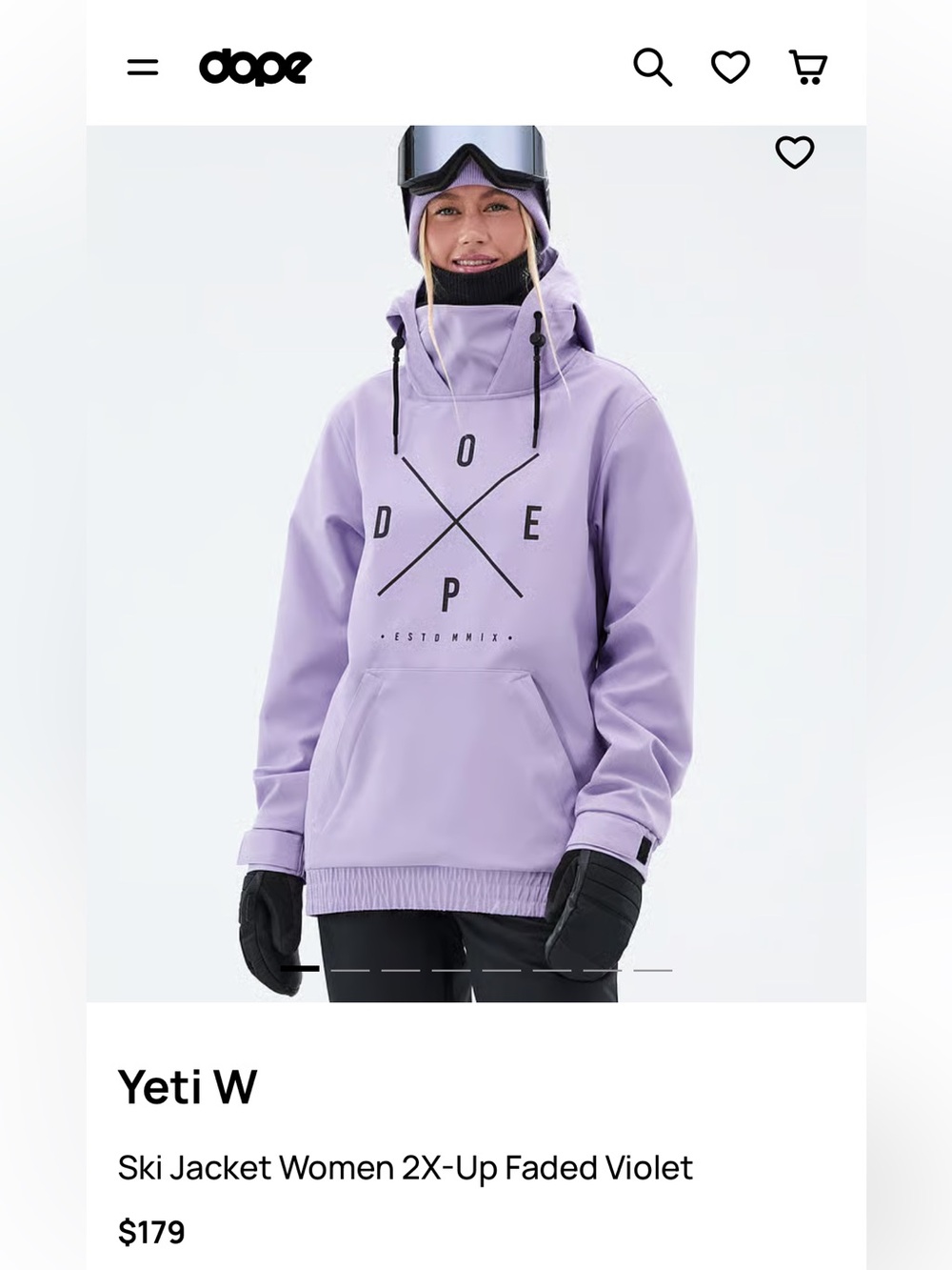 DOPE Lavender Pullover Anorak with Black Accents